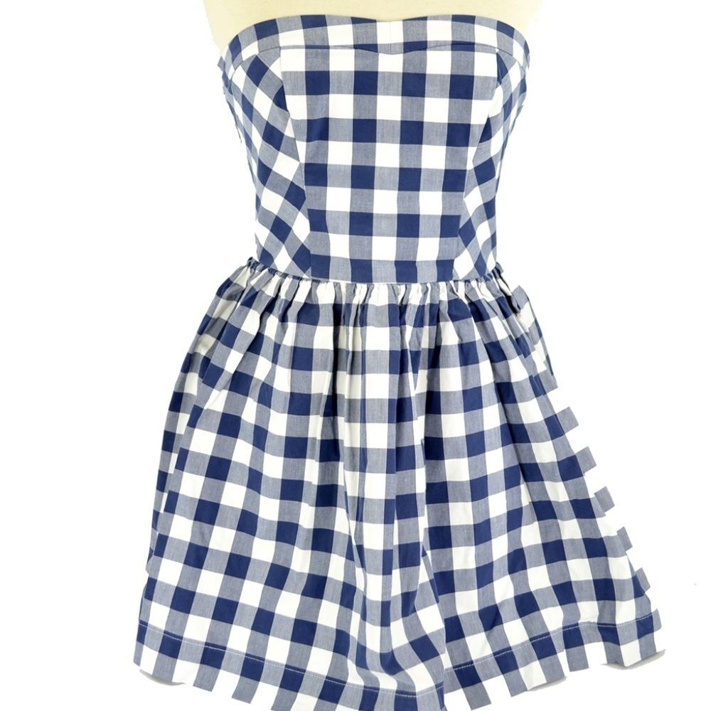 Gilly Hicks Sydney Strapless A-Line Dress Plaid